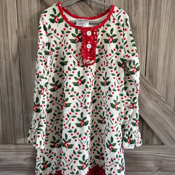 Sugar Bee Christmas Nightgown White Size 8 - Picture 2 of 10